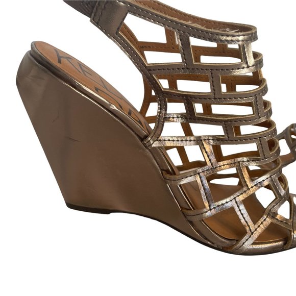 Kelsi Dagger Silver Wedge Heels Size 6 - Picture 10 of 15